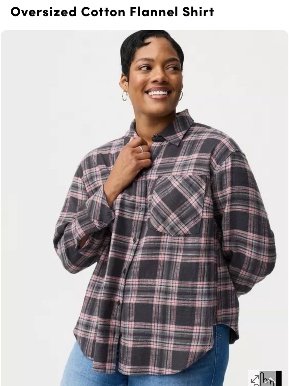 Oversized Plaid cotton Flannel Shirt 1X 2X